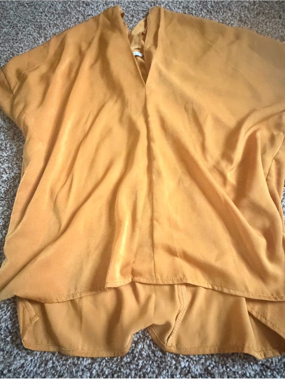 Karlie Shimmer gold Yellow V-Neck Blouse